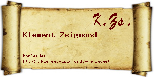 Klement Zsigmond névjegykártya