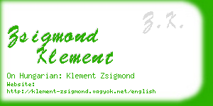 zsigmond klement business card